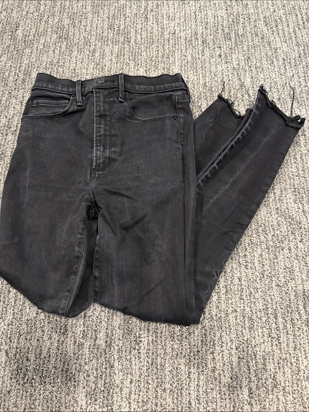 Women’s Black Slim Fit Jeans - Ultra High Rise Super Skinny Raw Hem
